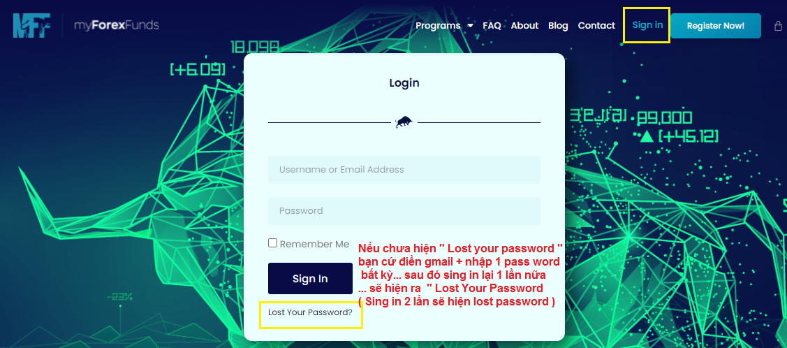 Đổi mật khẩu quỹ MFF