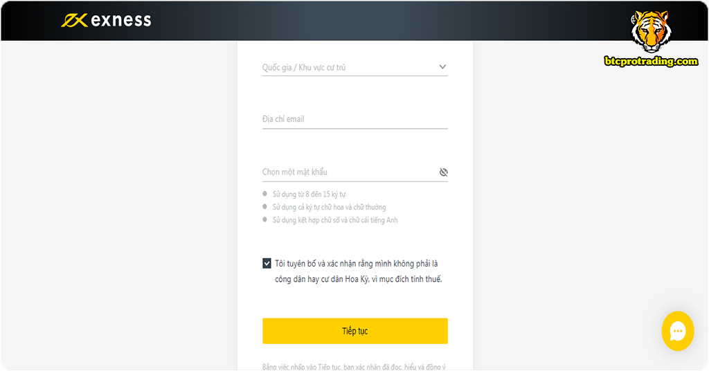 mở tài khoản forex exness