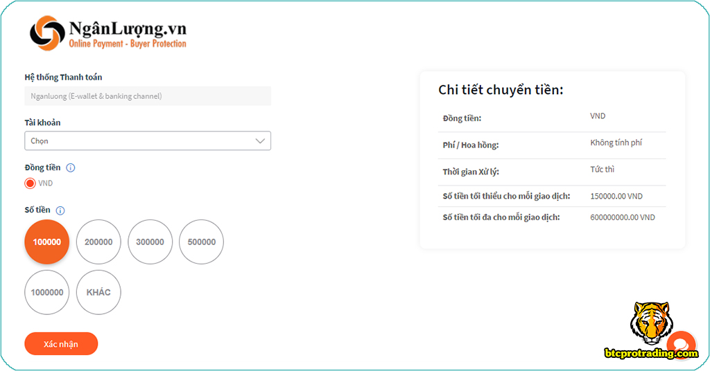 nạp tiền FXTM qua ngân lượng